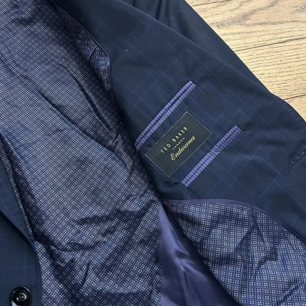 Ted Baker Endurance Jay CT 100% Wool Plaid Blazer Suit Jacket 40R